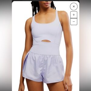 FP Movement Free People Righteous Runsie Romper S Tank Shorts Lilac Purple